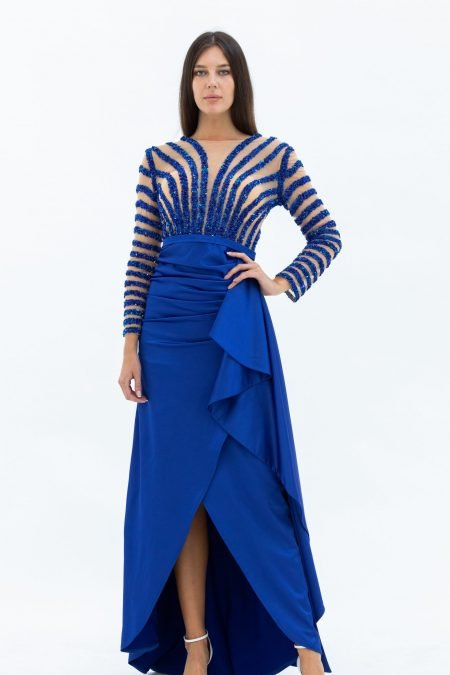 Jewel Below Knee Evening Dress
