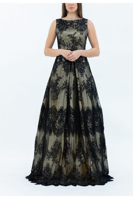 Boat Neck A-line Gown Dress