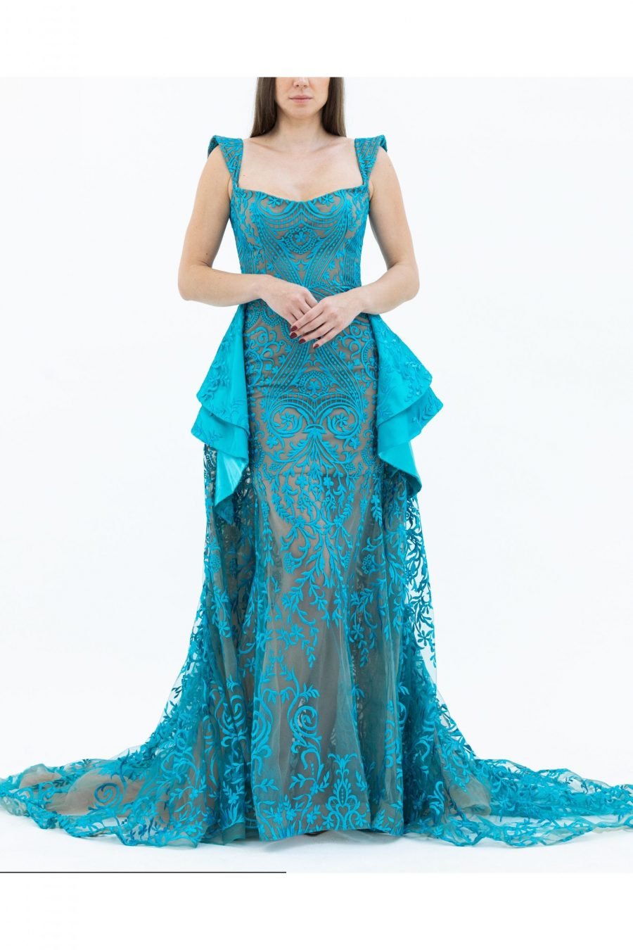 Square Mermaid Evening Dress
