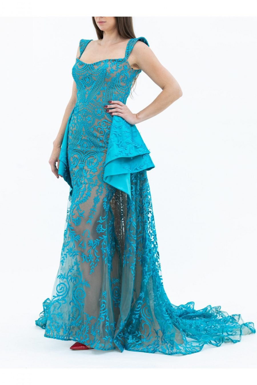 Square Mermaid Evening Dress - Image 2
