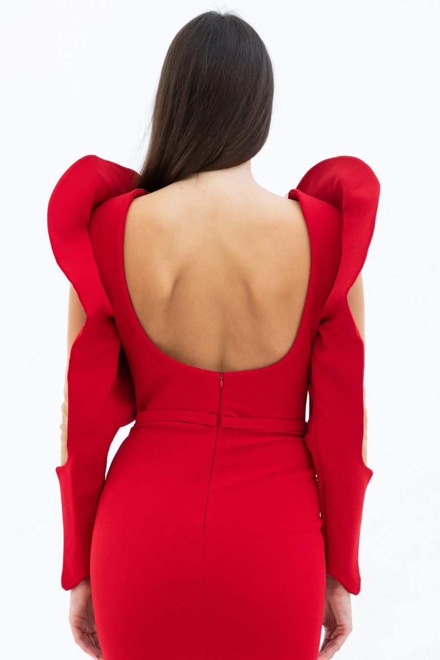 Plunging Cat Fish Evening Dress - Image 4