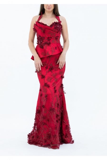 Halter Strap Slip Dress Evening Dress