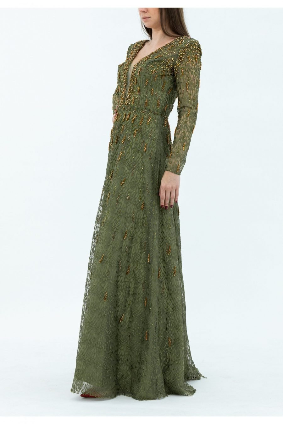 Plunging Princess Evening Dress - Image 2