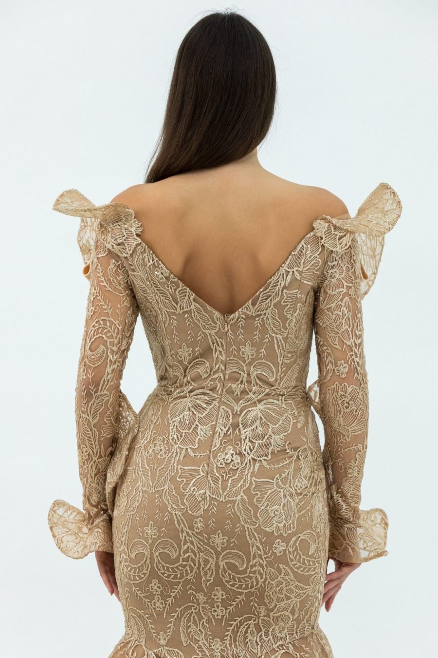 Off-Shoulder Cat Fish Evening Dress - Image 4