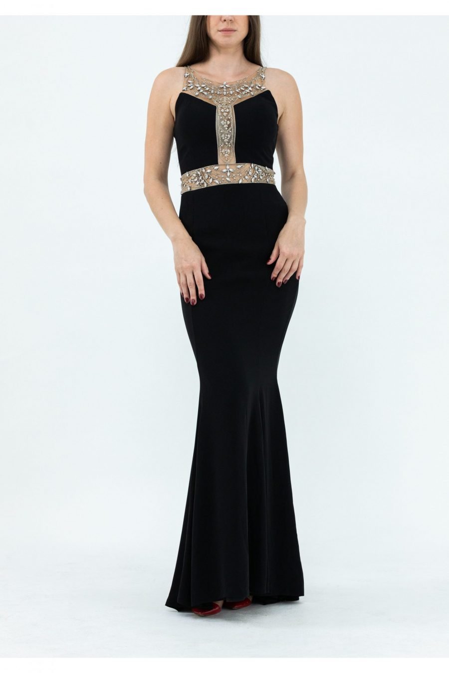 Boat Neck Slip Dress  Evening Dress