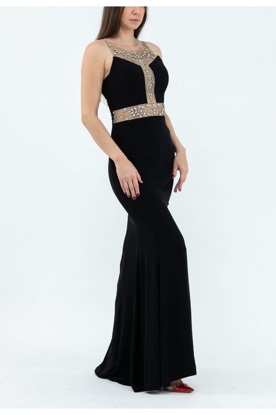 Boat Neck Slip Dress  Evening Dress - Image 2