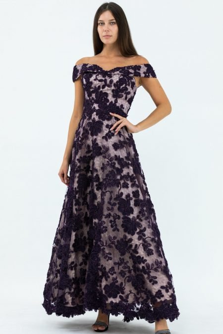 Off-Shoulder A-line Evening Dress