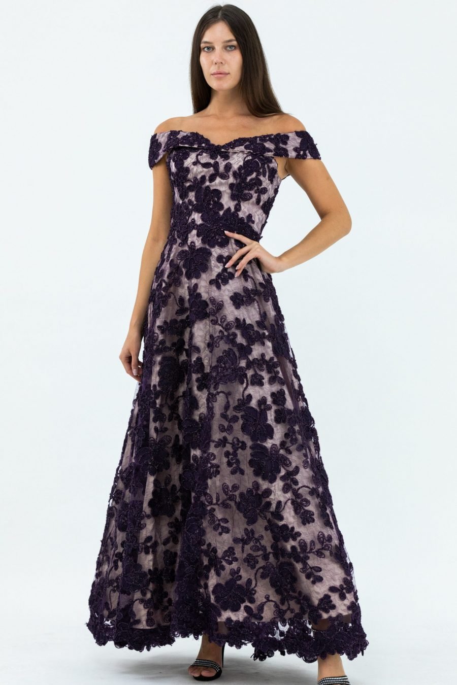 Off-Shoulder A-line Evening Dress