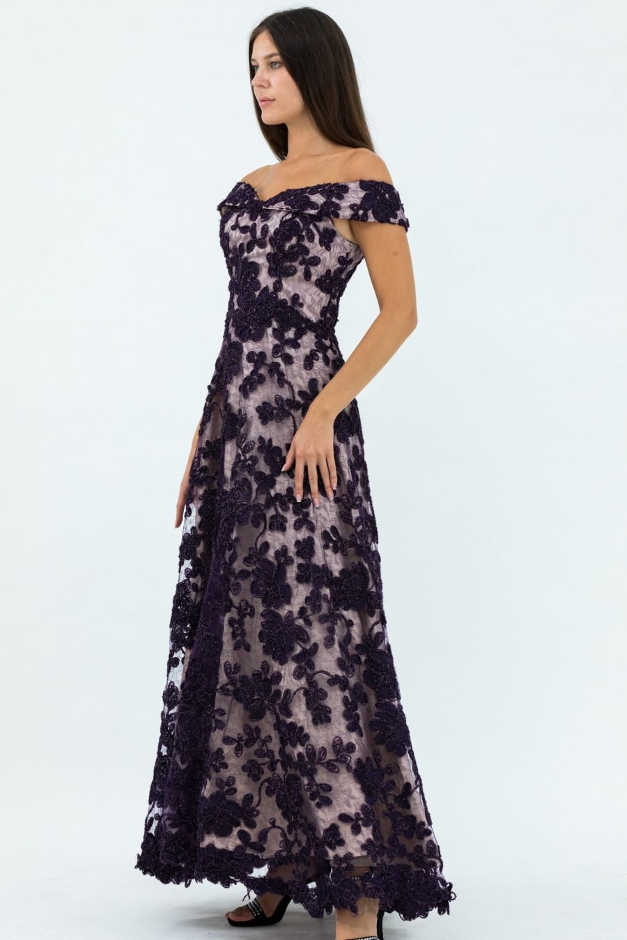 Off-Shoulder A-line Evening Dress - Image 2