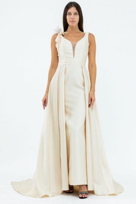 Plunging Mermaid Evening Dress