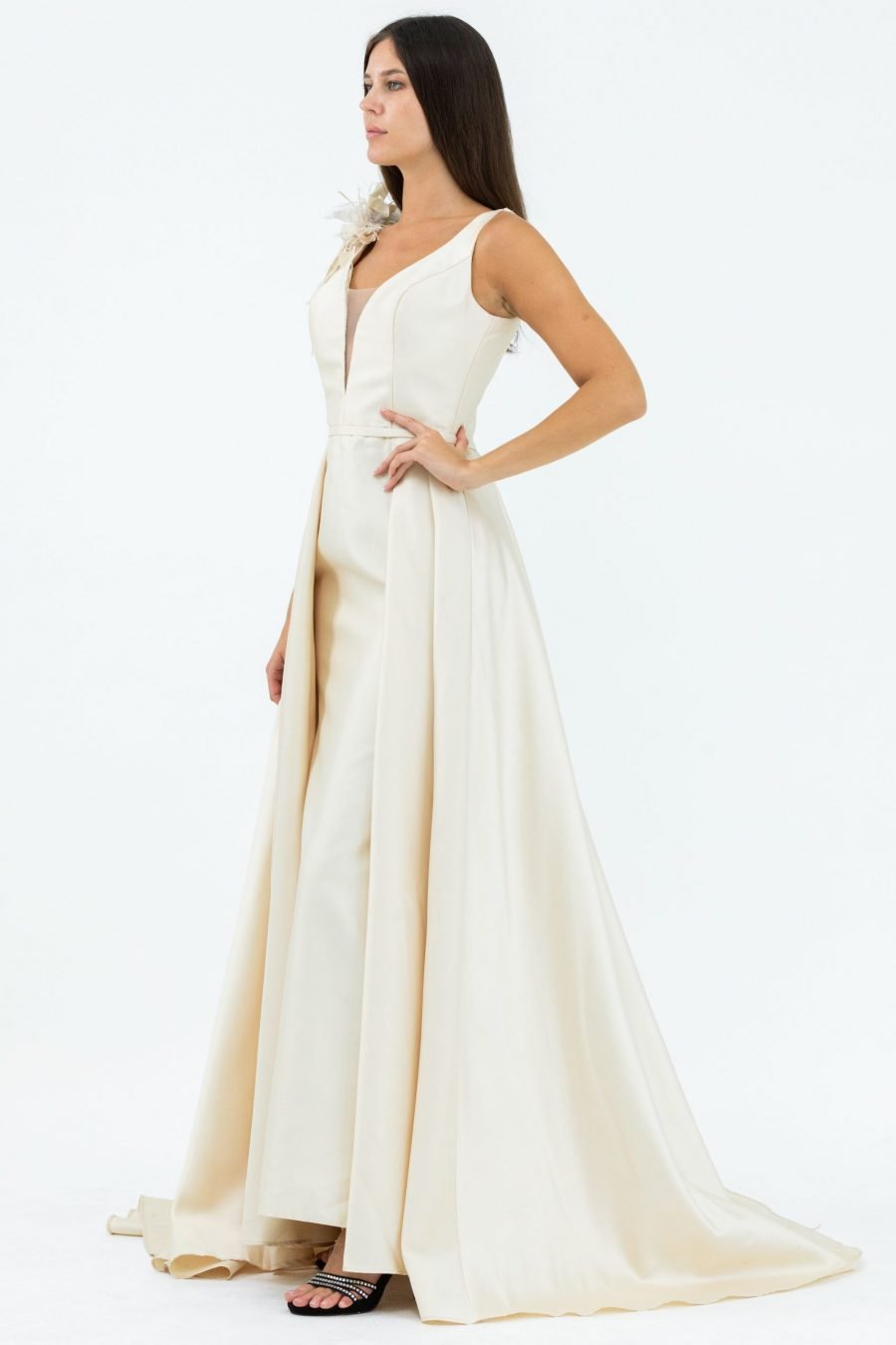 Plunging  Mermaid Evening Dress - Image 2