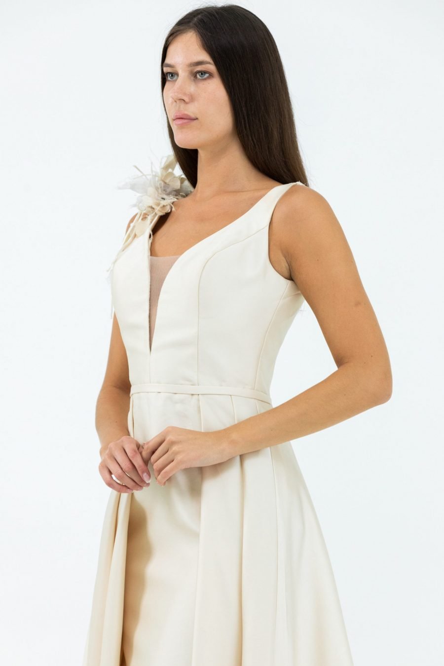 Plunging  Mermaid Evening Dress - Image 3