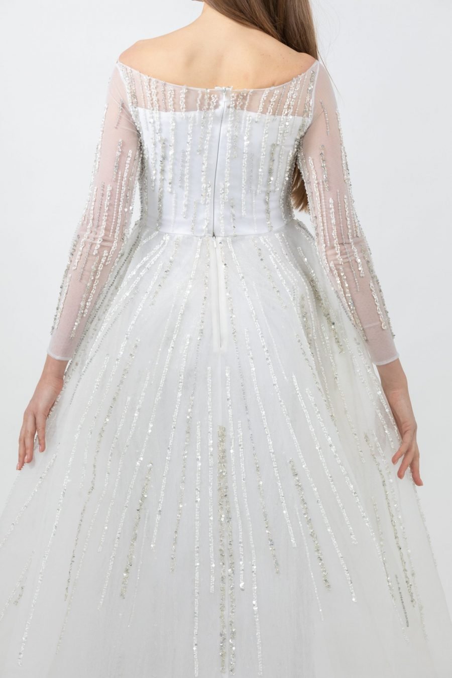 Boat neck High Knee Evening Dress - Image 4