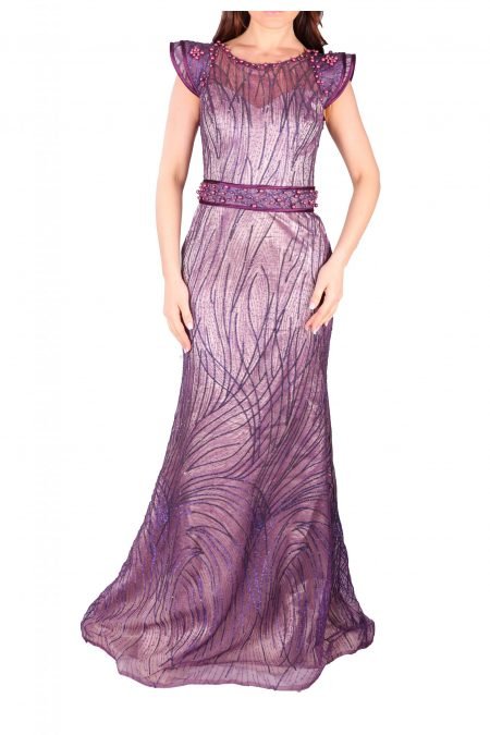 Jewel Neck Sabrina Gown Dress