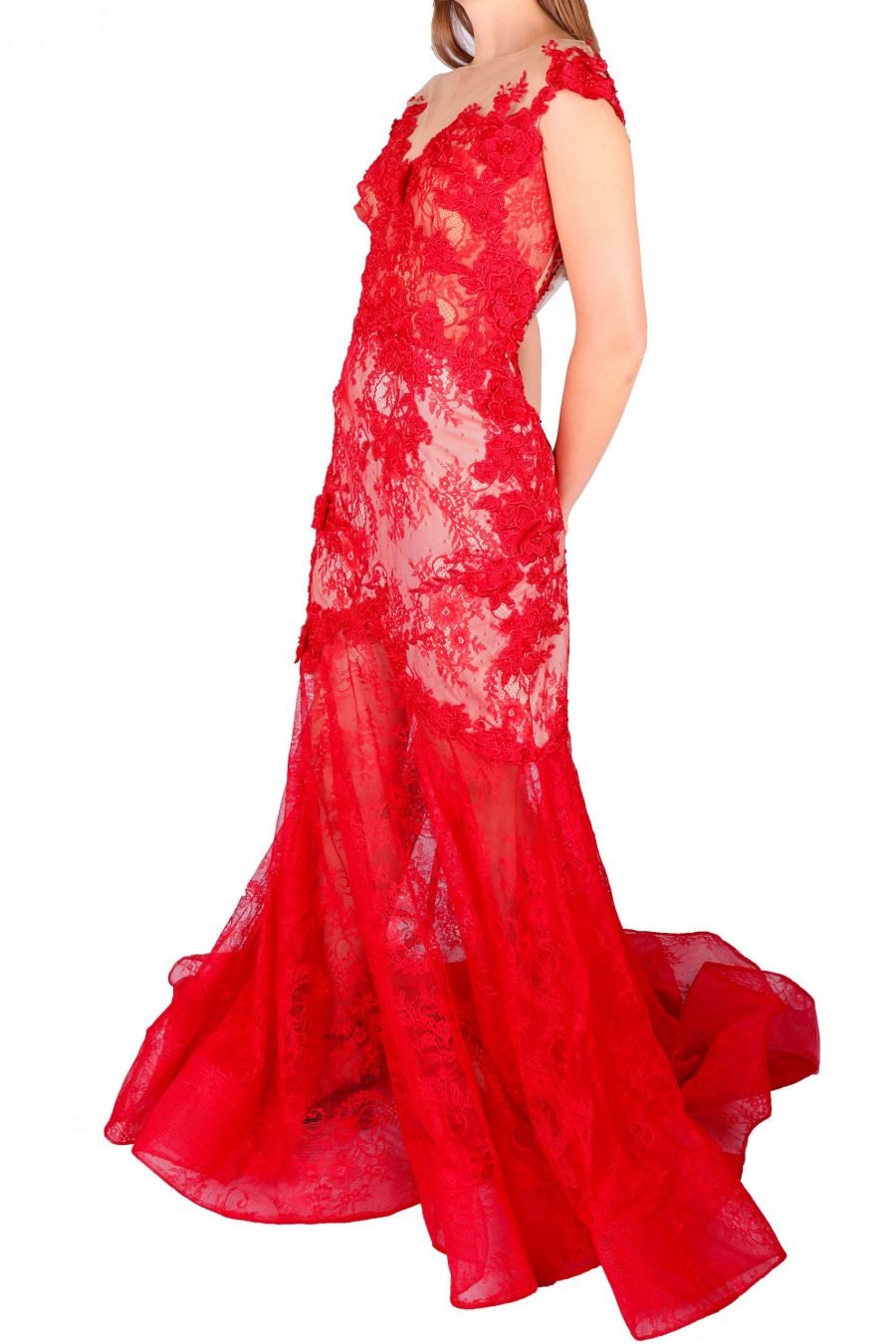 Mermaid illusion Flower Gown Dress - Image 2