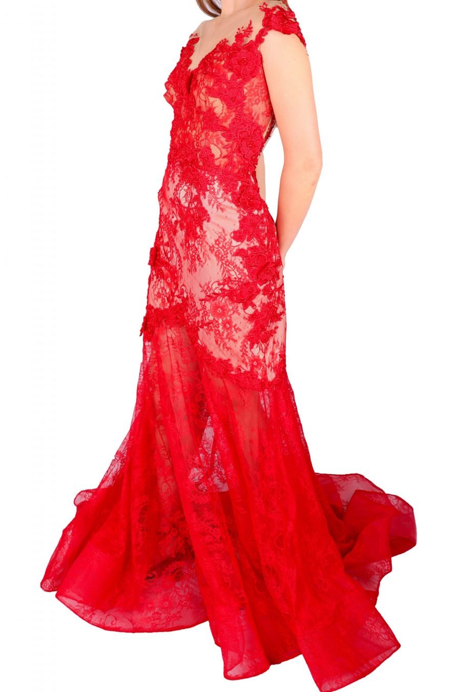 Mermaid illusion Flower Gown Dress - Image 3