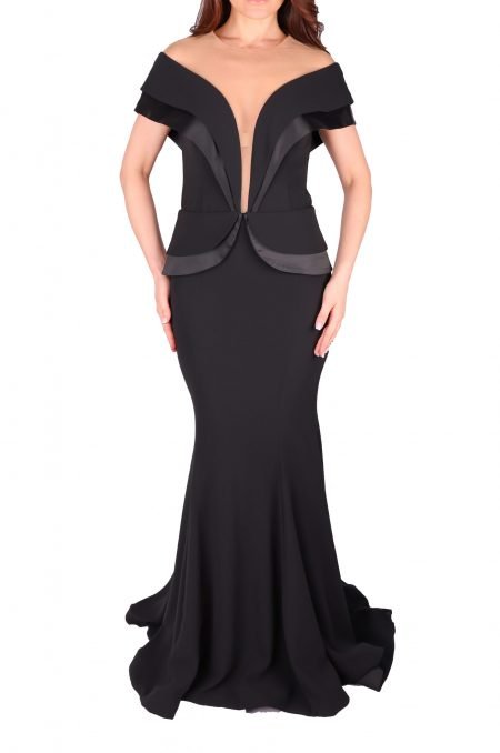 Mermaid plungeing Simple Evening Dress