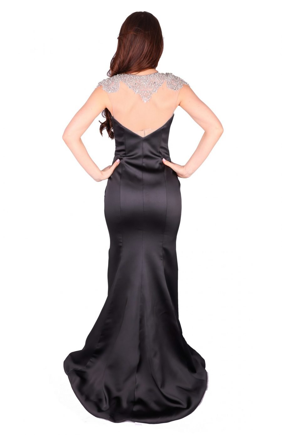Slip Dress Plungeing Simple Satin Plain Evening Dress - Image 2