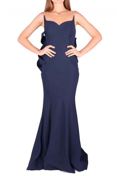 Mermaid Illusion Simple Taffeta Plain Dress