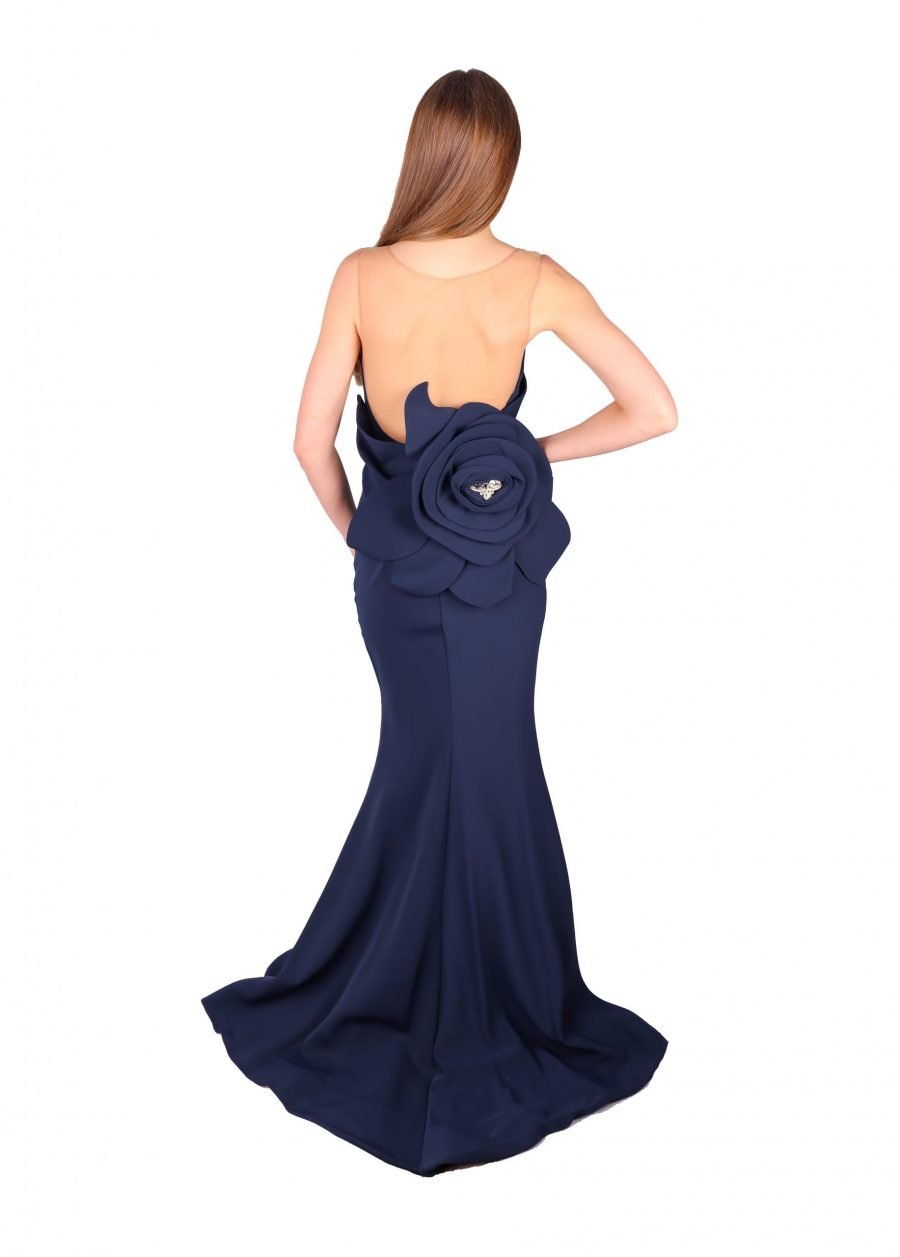 Mermaid Illusion Simple Taffeta Plain Dress - Image 3