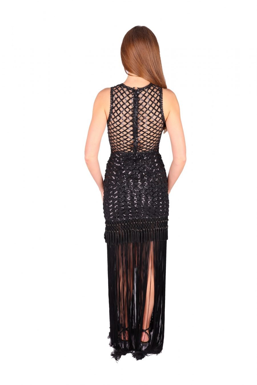 Multiple Hole Jewel Neck Party Dress - Image 4