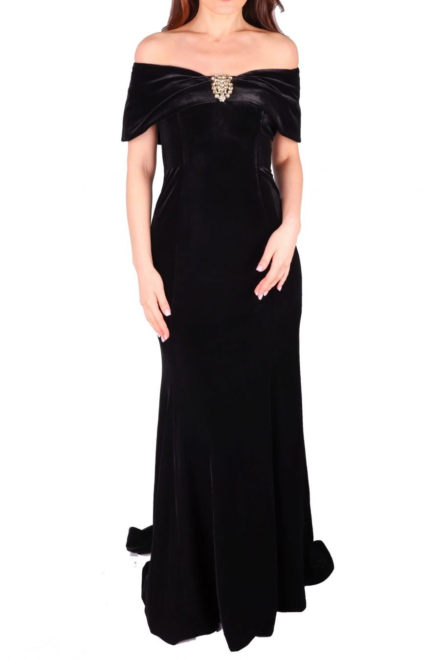Slip Dress Off Shoulder Simple Velvet Dress