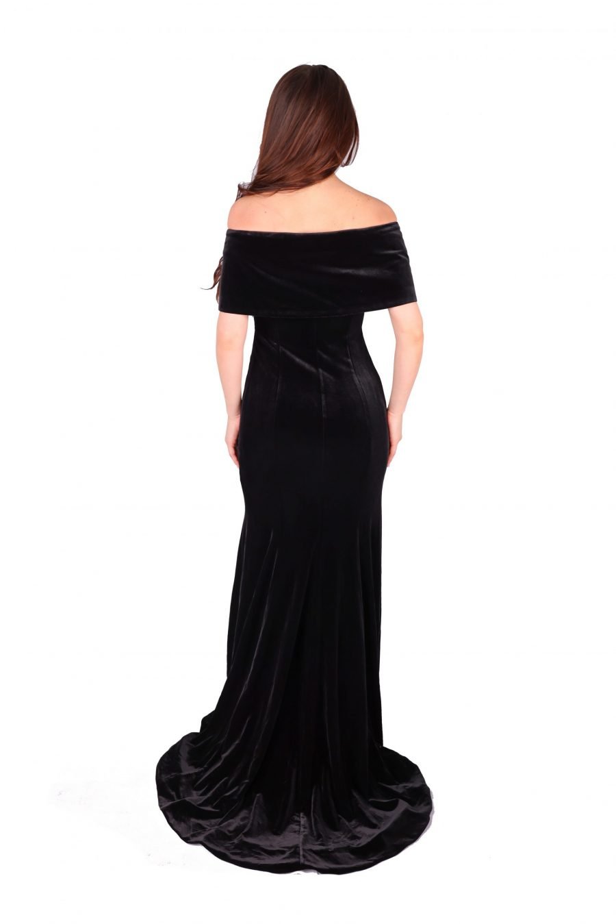 Slip Dress Off Shoulder Simple Velvet Dress - Image 3