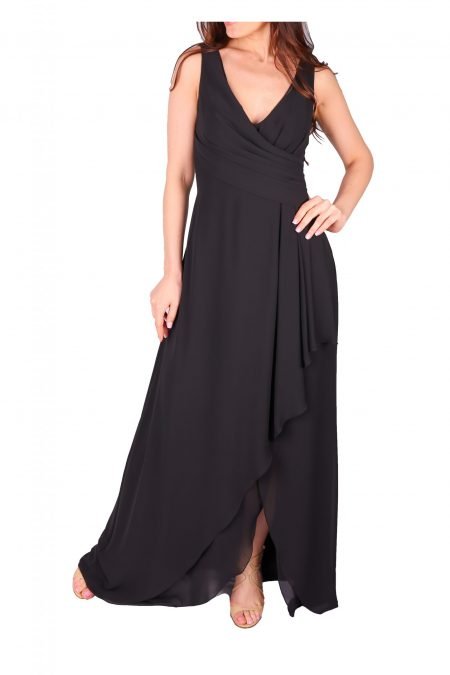 Column V-Neck Simple High knee. Multilayer Evening Dress