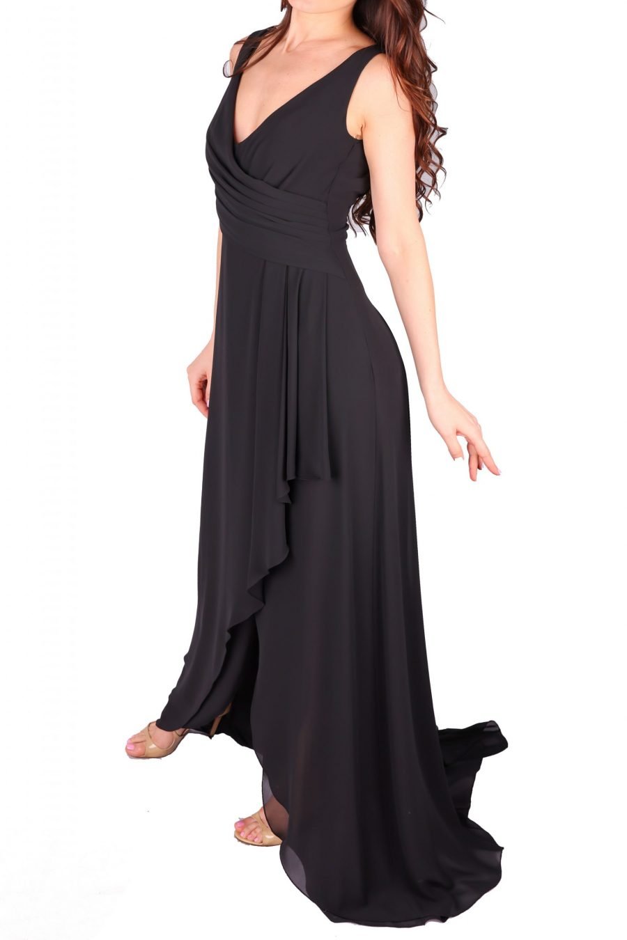Column V-Neck Simple High knee. Multilayer Evening Dress - Image 3