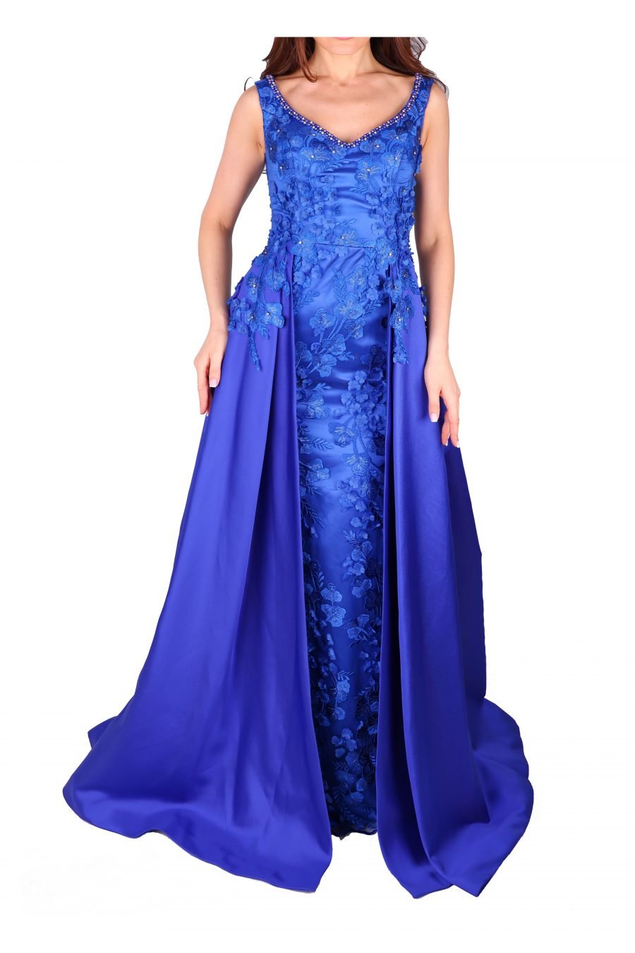Tree Leaves and Flower Evening Dress - Image 5