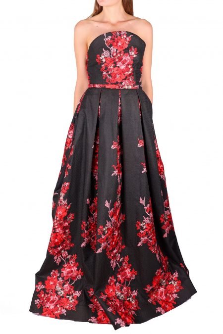 A-Line Straight Across Adorn the Dress   Plain Gown Dress