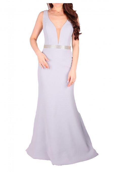 Mid Waist Detailed Simple Evening Dress