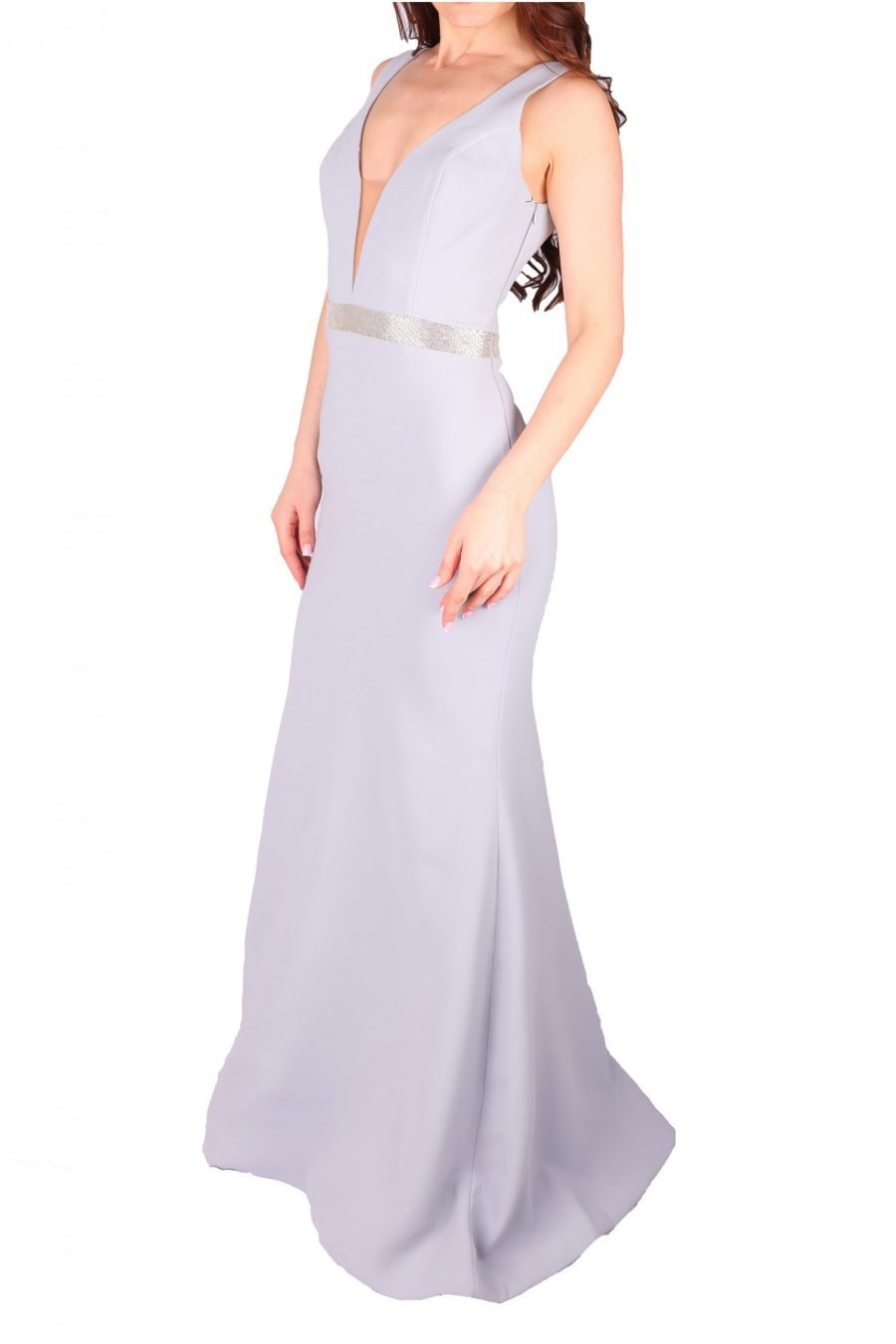 Mid Waist Detailed Simple Evening Dress - Image 2