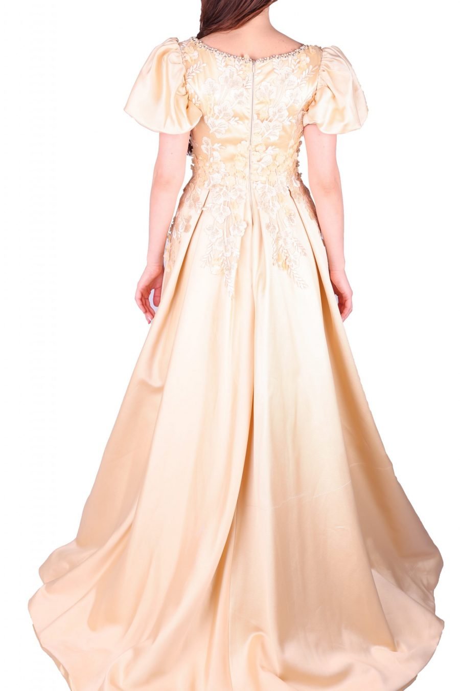 Tree Leaves and Flower Evening Dress - Image 3
