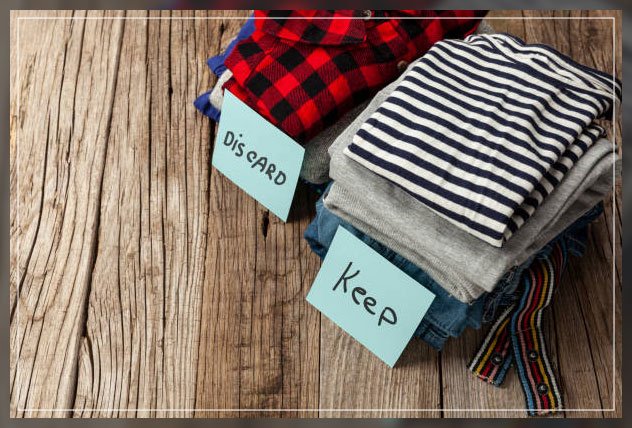 making two main piles for closet arranging