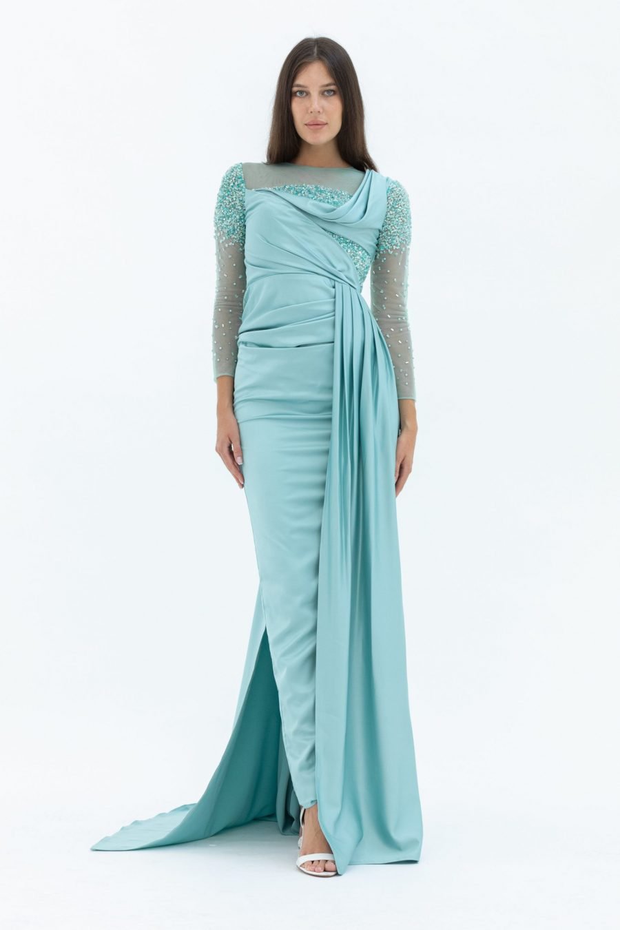 Jewel High Knee Evening Dress - Image 10