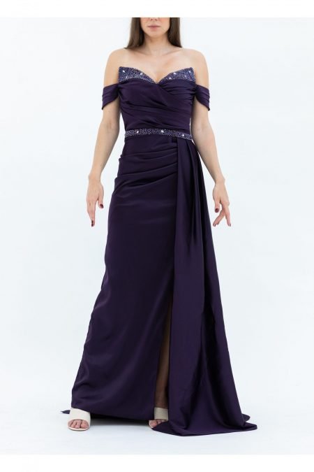 OFF-Shoulder Column Evening Dress