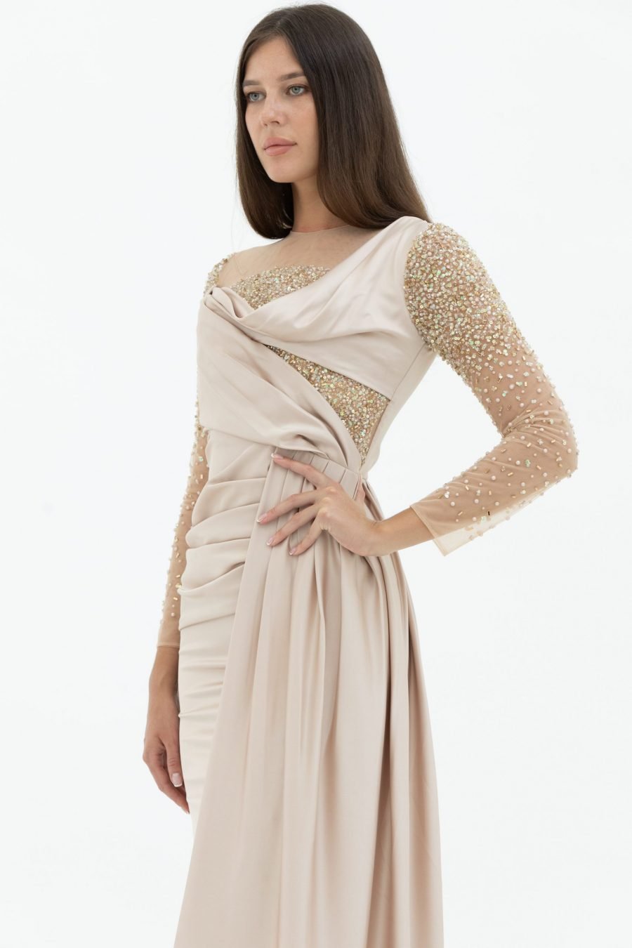 Jewel High Knee Evening Dress - Image 2