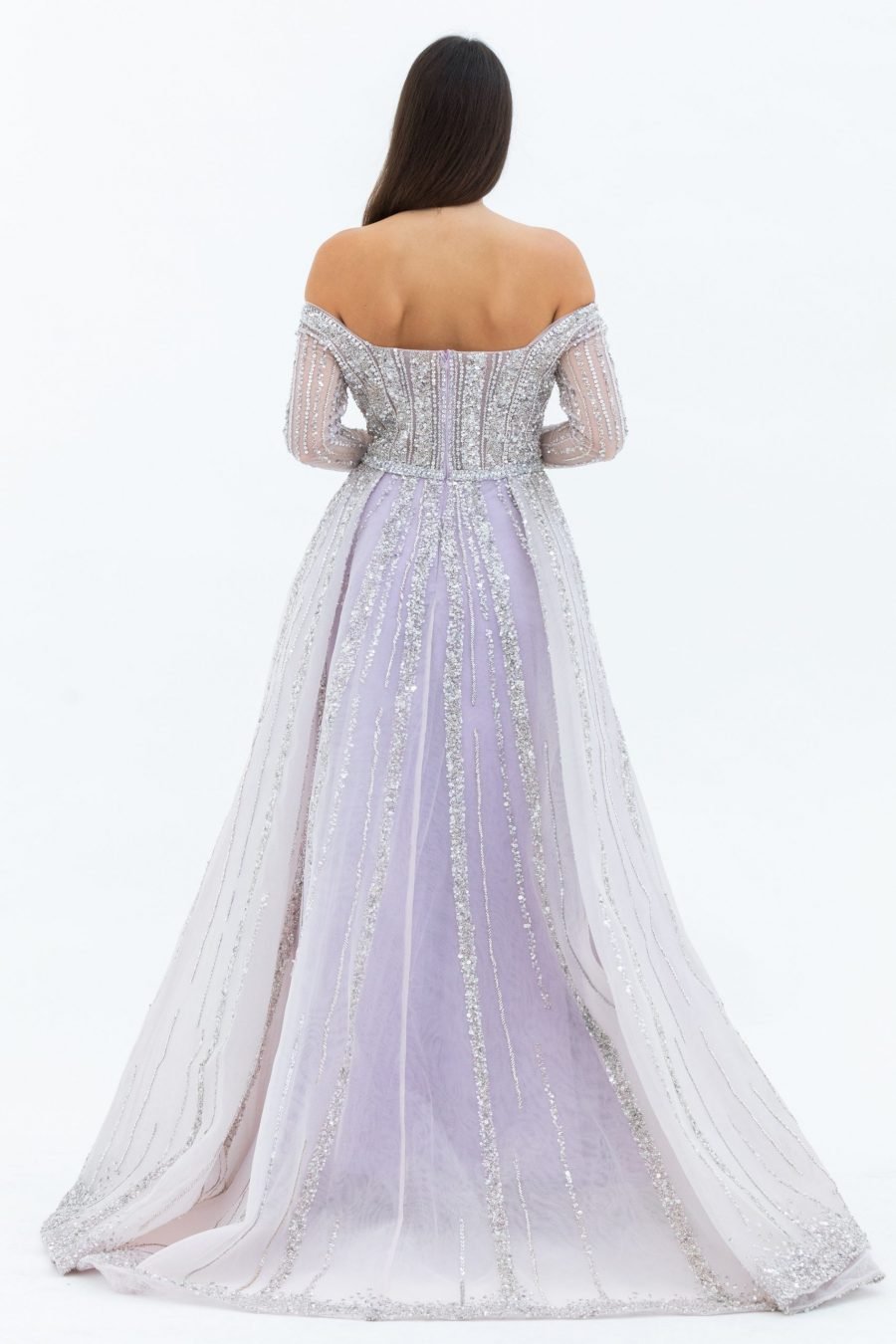 Boat neck Princess Evening Dress - Image 8