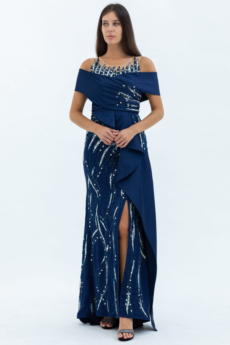 OFF-Shoulder Square High Knee Evening Dress - Image 5
