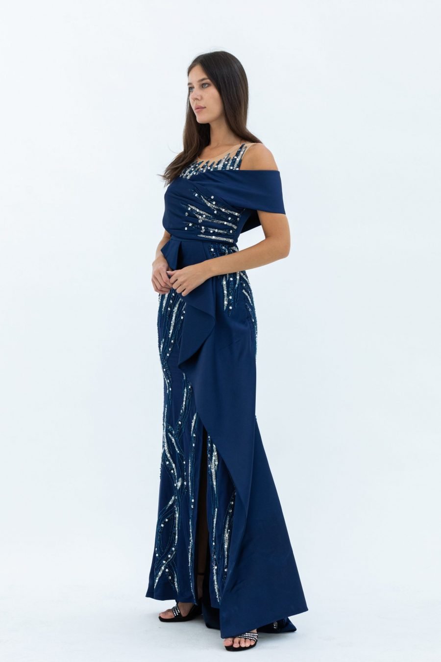 OFF-Shoulder Square High Knee Evening Dress - Image 6