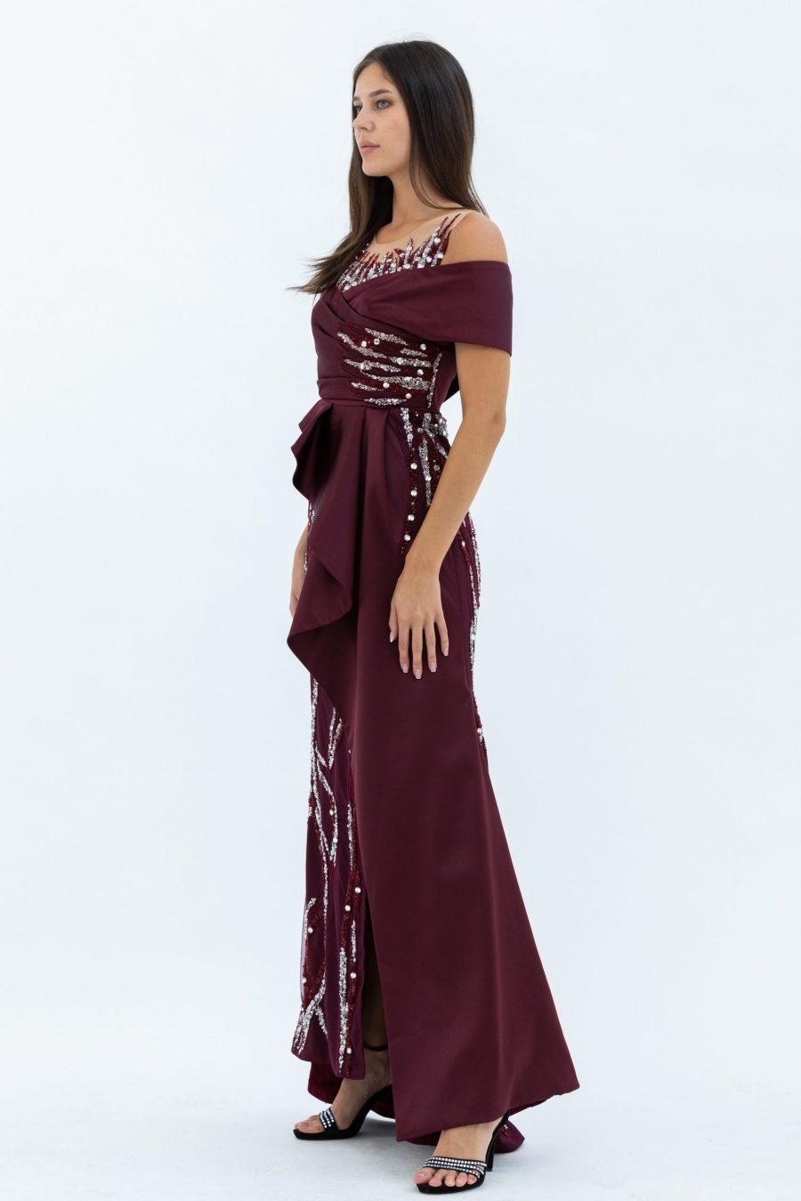 OFF-Shoulder Square High Knee Evening Dress - Image 2