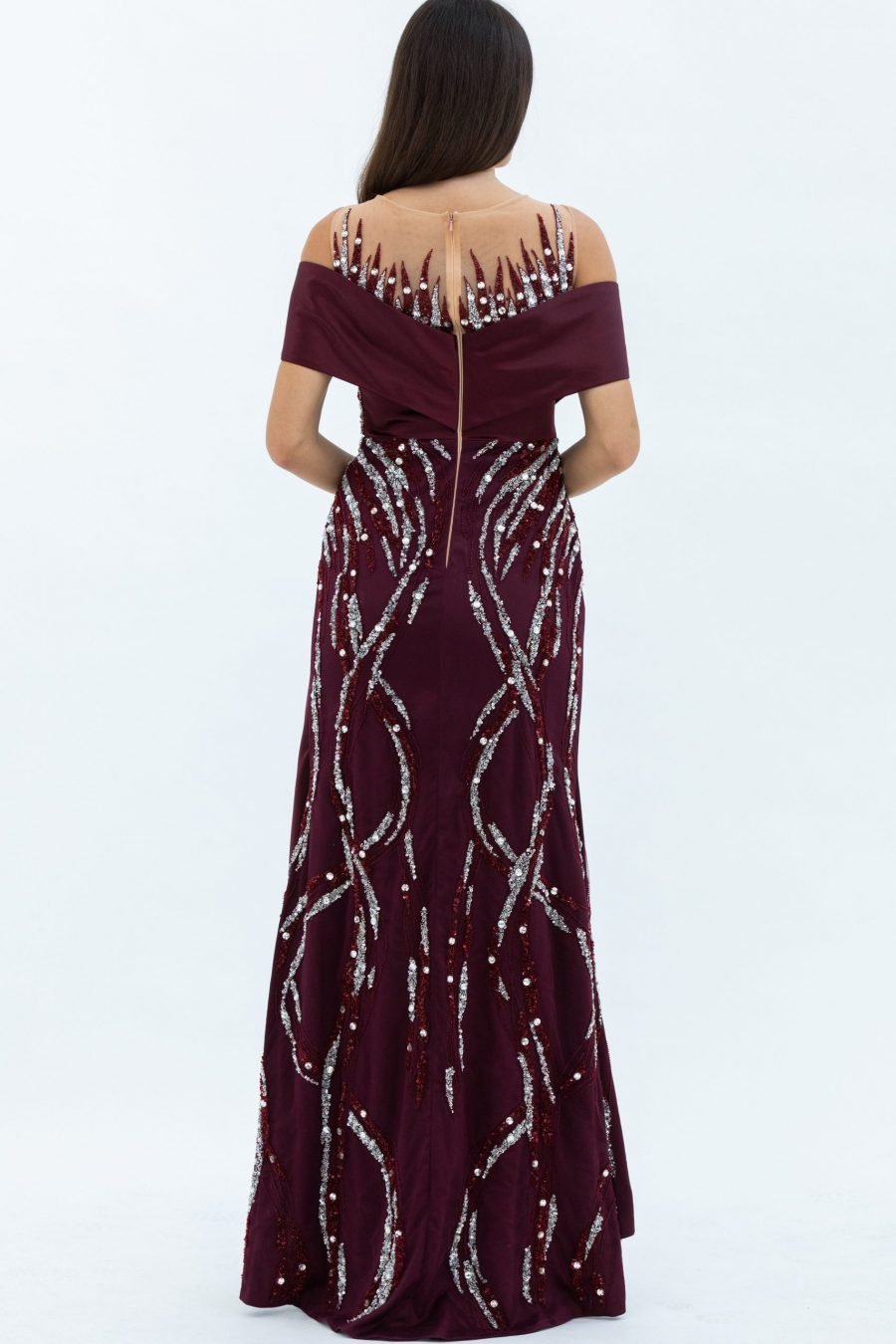 OFF-Shoulder Square High Knee Evening Dress - Image 4