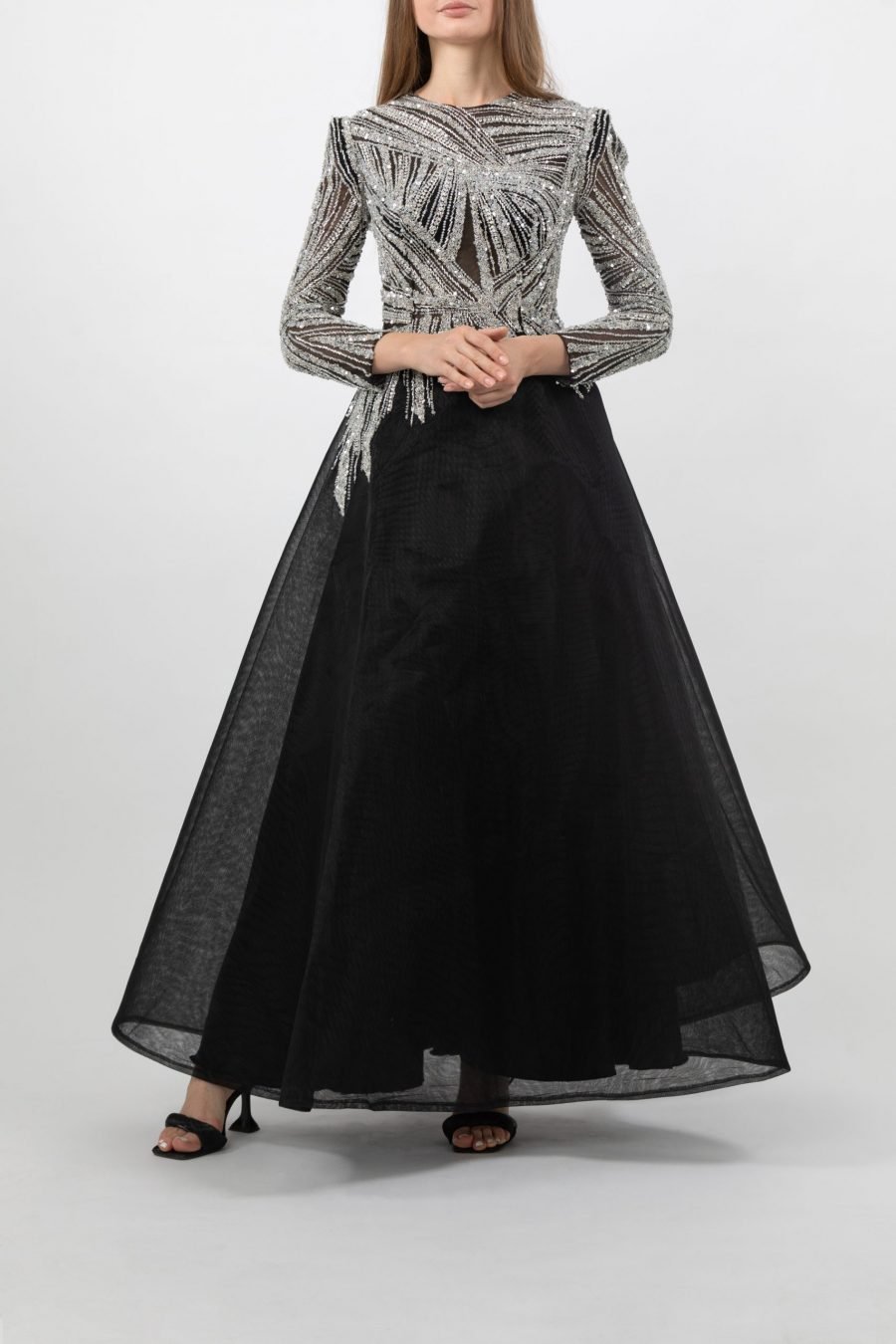 Jewel Neck A-Line Gown Dress Evening Dress - Image 2