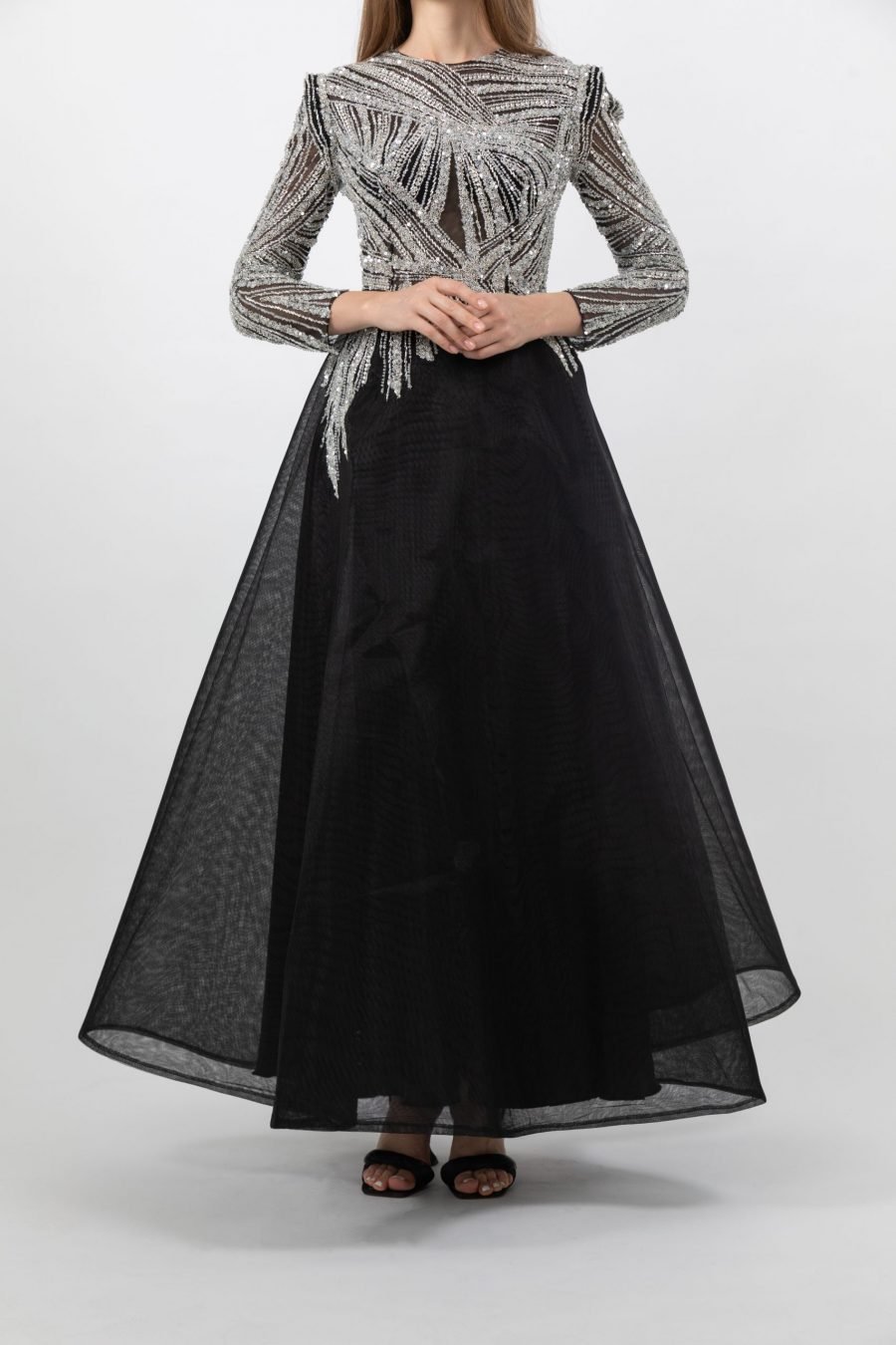 Jewel Neck A-Line Gown Dress Evening Dress