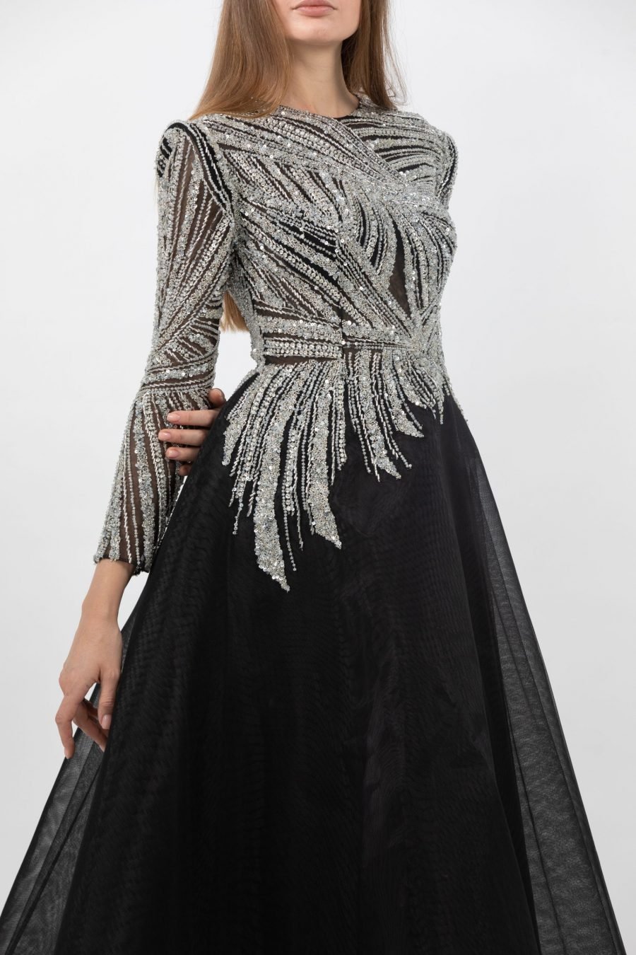 Jewel Neck A-Line Gown Dress Evening Dress - Image 4