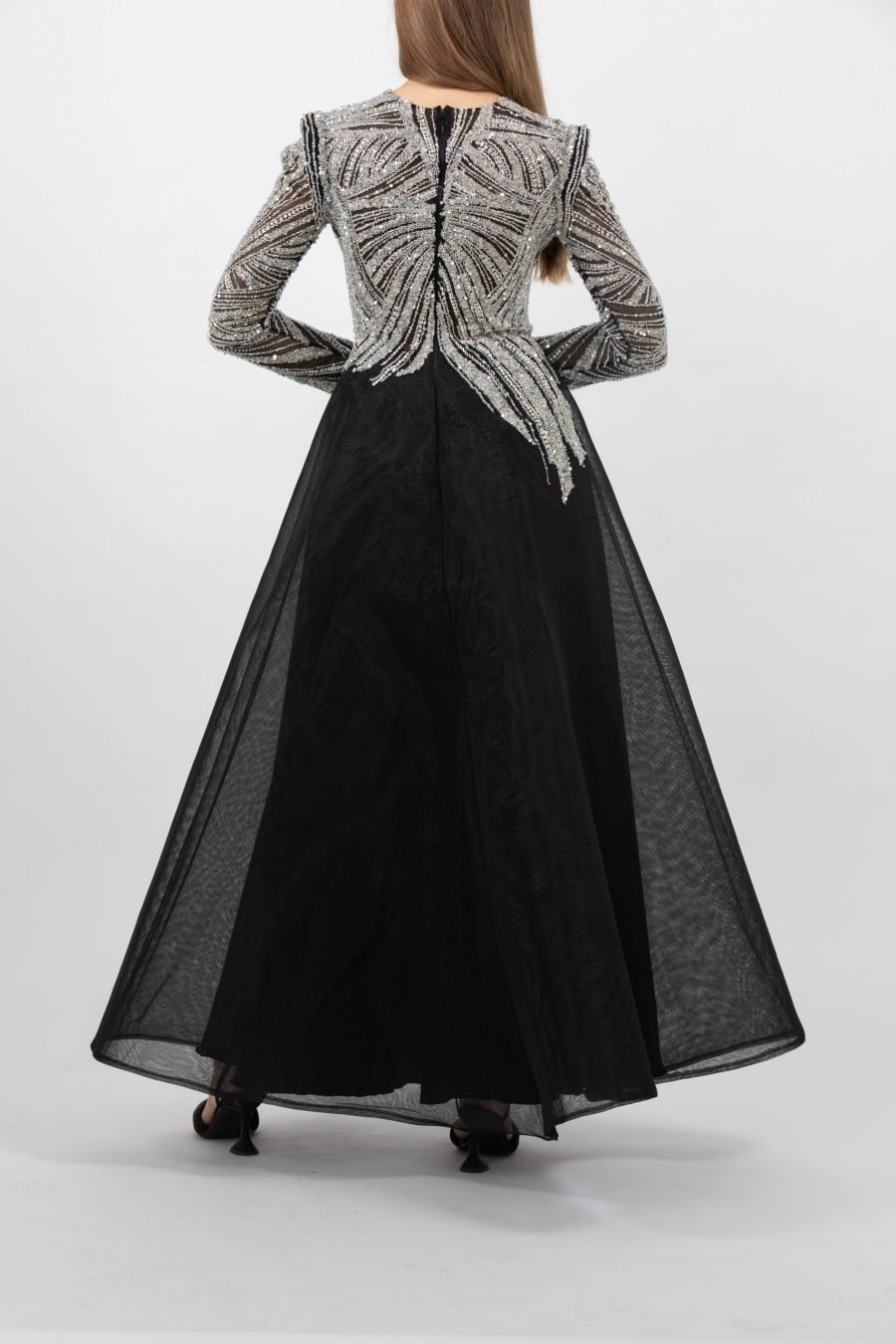 Jewel Neck A-Line Gown Dress Evening Dress - Image 5