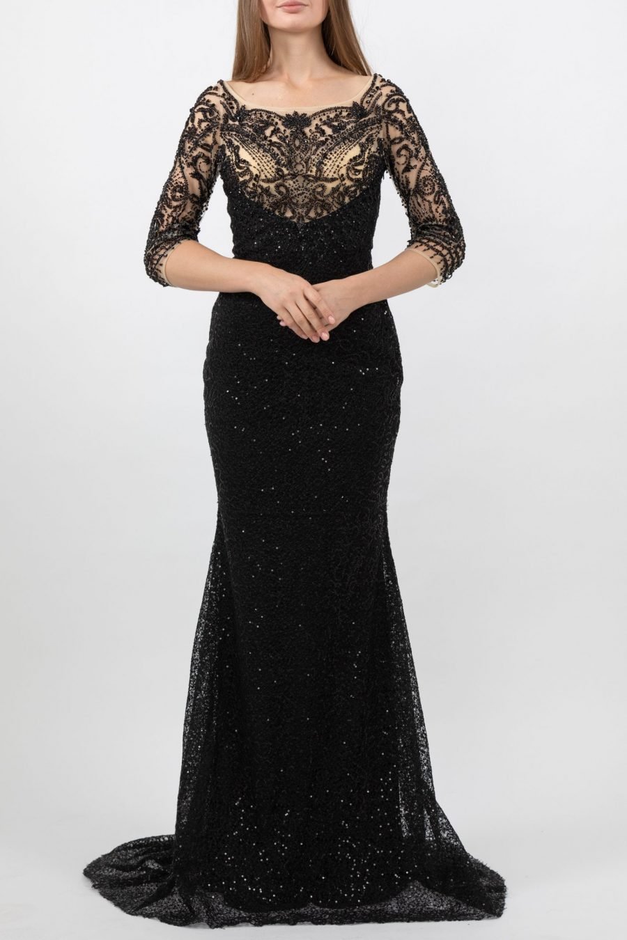 Boat Neck - Slip Dress Evening Dress