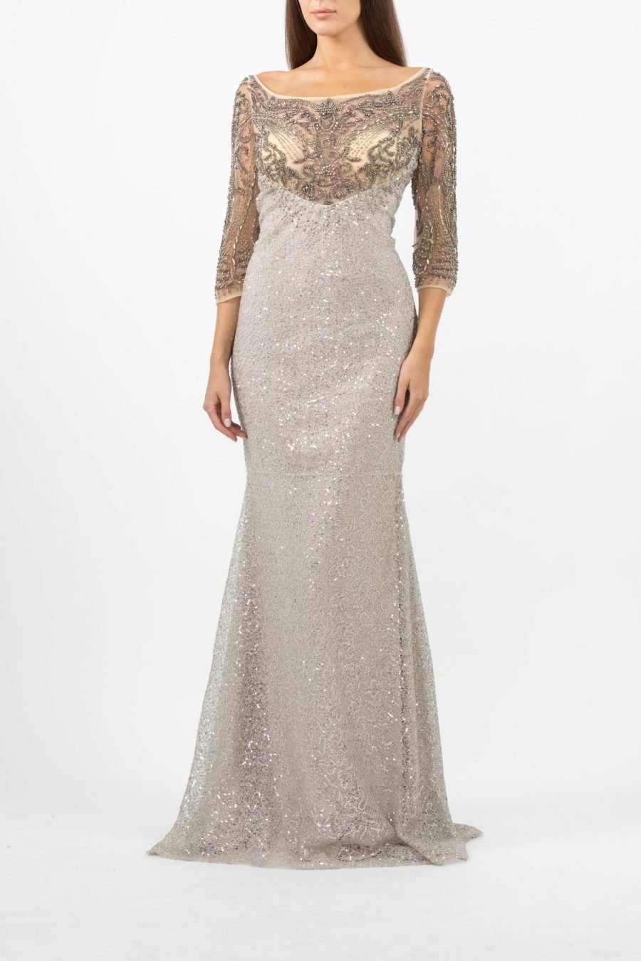 Boat Neck - Slip Dress Evening Dress