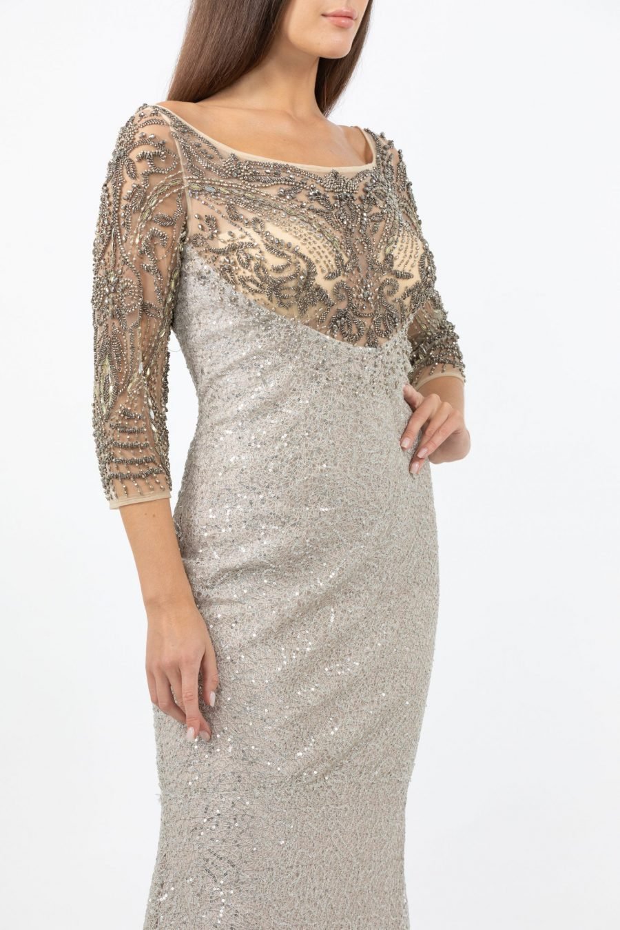 Boat Neck - Slip Dress Evening Dress - Image 3
